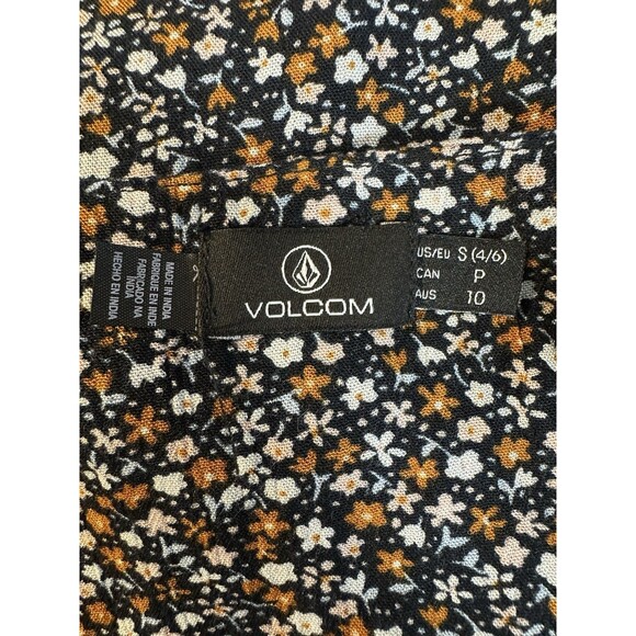 Volcom Juniors Large Floral Print Hey Stone Hey Slit-Front Midi Dress Black Sz S - Picture 8 of 10